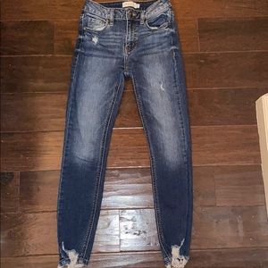 Oasis faded blue skinny ankle jeans